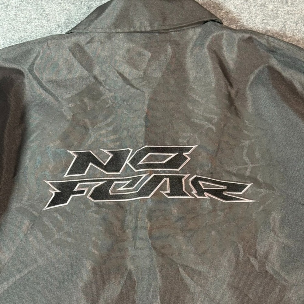 VTG Y2K NO FEAR Mens Black Spiderweb‎ Jacket Sz L Performance Lightweight Street